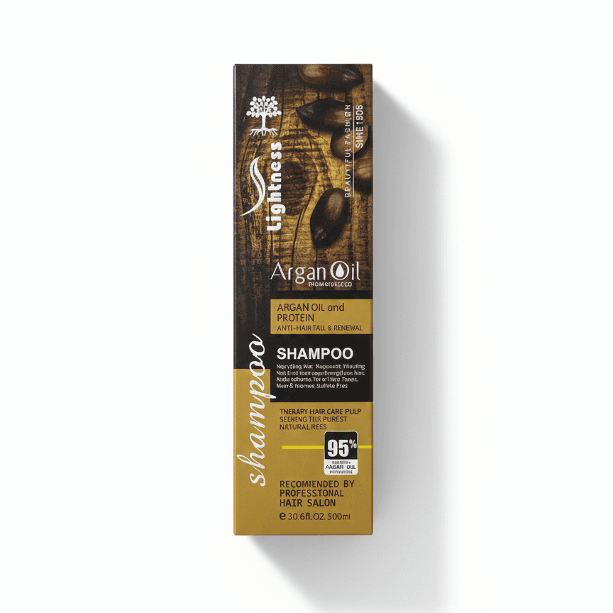 روغن آرگان لایتنس ۱۰۰ میل مخصوص موهای کراتینه با پس‌زمینه سفید