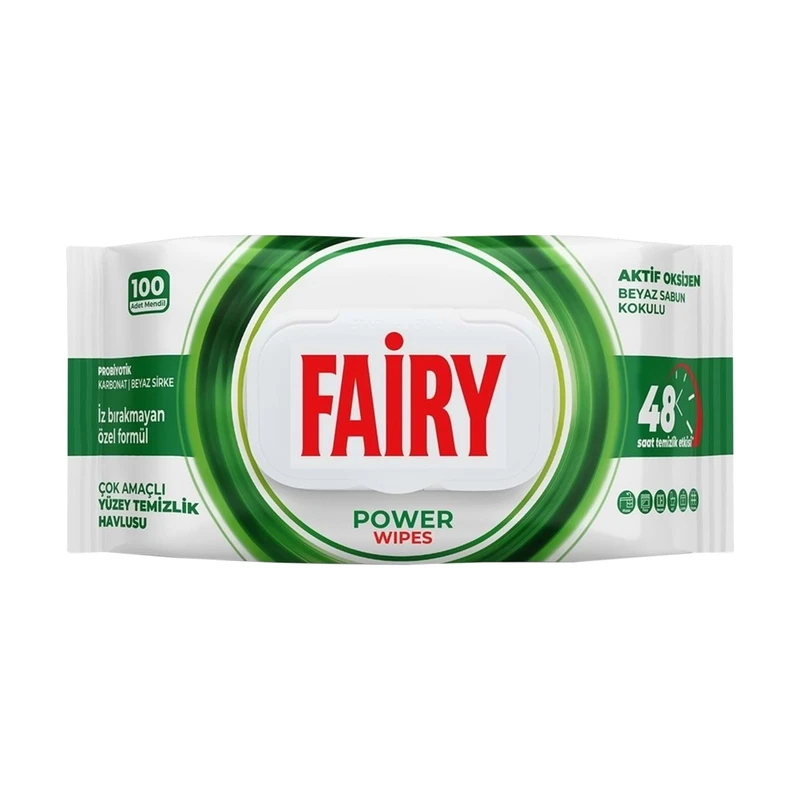 دستمال مرطوب فیری مدل power بسته 100 عددی