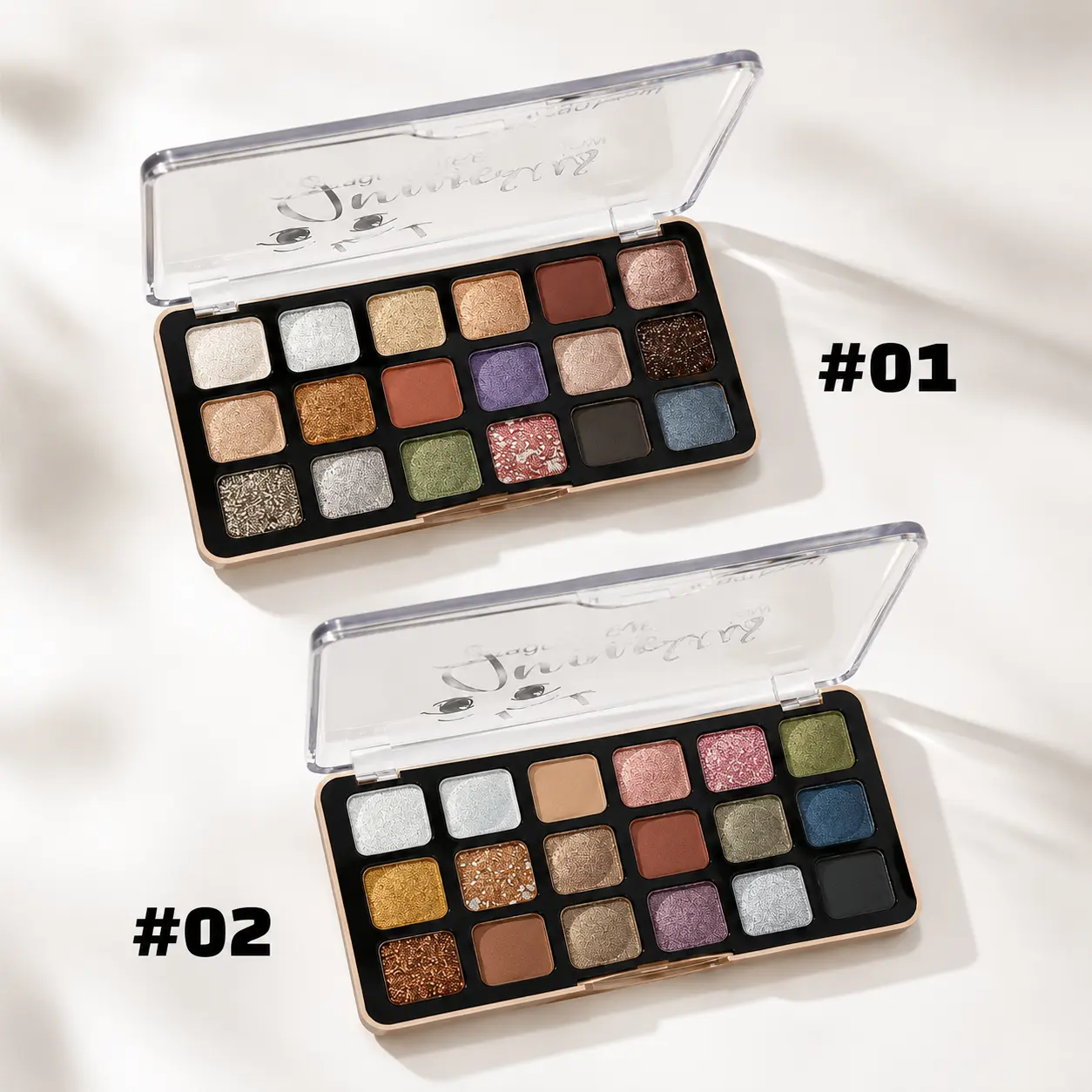 pallete for eye پالت سایه چشم 18 رنگ شاین دار دودو گرل مدل لاکچریوس
