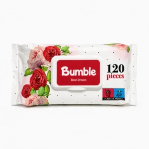 دستمال مرطوب بامبل Bumble مدل Rose Dream با رایحه گل رز بسته ۱۲۰ عددی