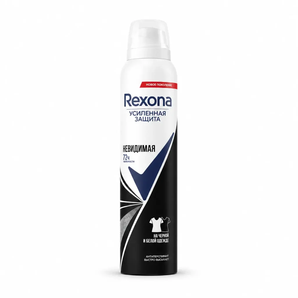 اسپری ضد تعریق رکسونا زنانه مدل Invisible Black And White روسی 200ml