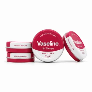 نمای روبه‌روی گل رز بالم لب وازلین Vaseline مدل Rose Lips وزن ۲۰ گرم
