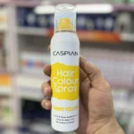 اسپری رنگ مو موقت کاسپین رنگ زرد Sunny Yellow حجم ۱۵۰ میل