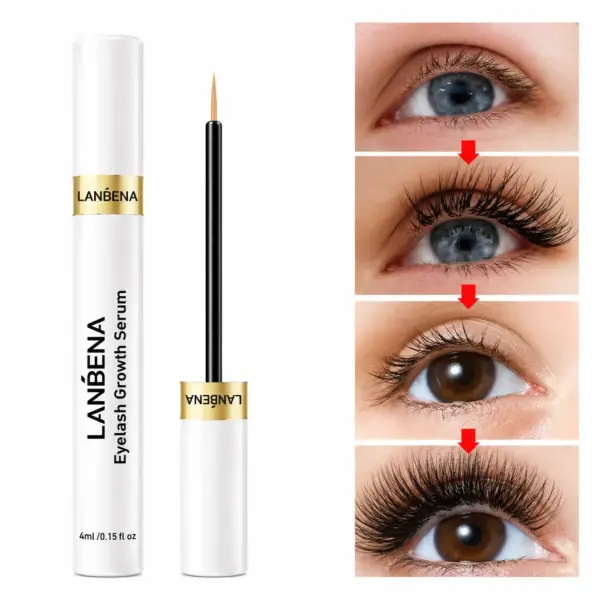 سرم تقویت مژه لانبنا LANBENA مدل Eyelash Nourishing Serum اصل حجم 4 میل مراحل رشد مژه با سرم تقویت مژه لانبنا