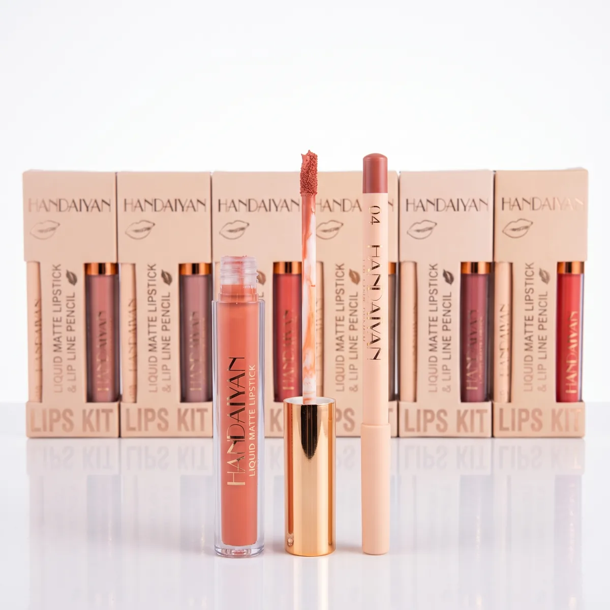 ست رژ لب مایع مات و مداد لب هندیان Lips Kit ست رژ لب مایع مات و مداد لب هندیان Lips Kit