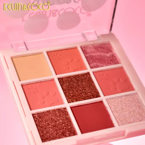 پالت سایه کوین کوکو Kevin & Coco 9 رنگ طرح گربه مدل KC1308 در دو سری A و B رنگ های مات و شاین دار پالت سایه کوین کوکو سری A