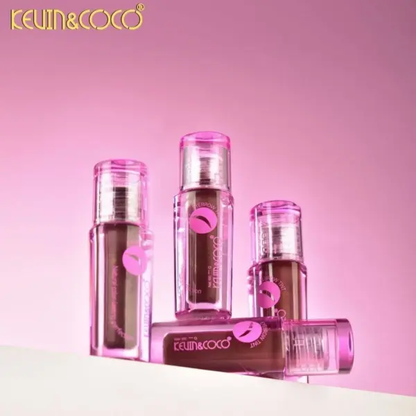 تینت ابرو کوین کوکو Kevin & Coco ریمل ابرو رنگی با برس اسپولی مدل KC1203 در 6 رنگ بطری های شفاف صورتی تینت ابرو کوین کوکو